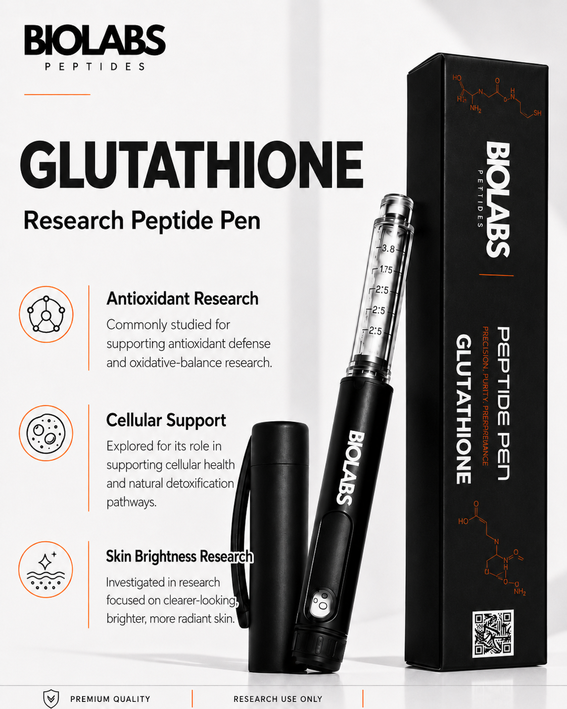 glutathione pen Pre-Filled – Biolabs Peptides South Africa Glutathione Cartridges 1 x 750mg/3ml